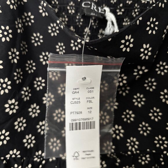 J.Crew Squareneck Midi Dress in Black Block Print Size 12 NWT - Picture 8 of 11